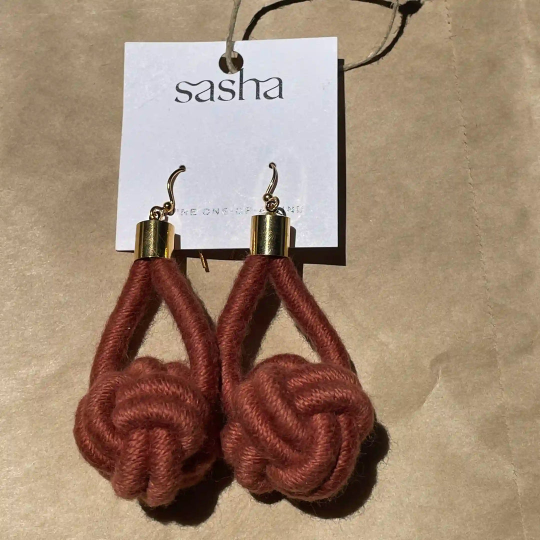 SASHA - Monkey’s Fist Knot Textile Earrings
