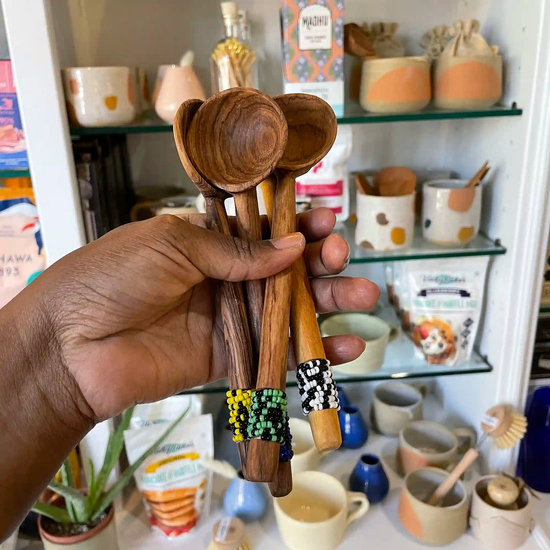 6-7" Beaded Wooden Scoop/Spoon