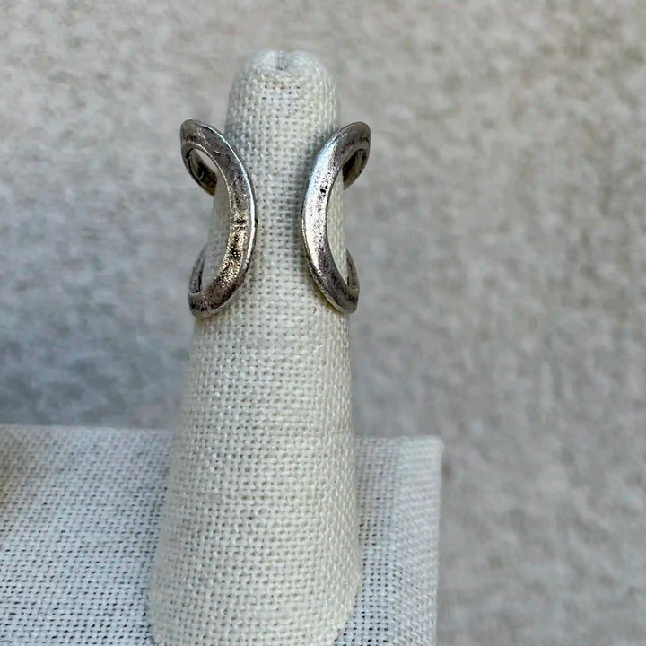 cusp silver plated brass statement ring