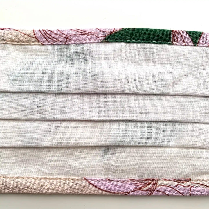 Pleated Face Mask-Pink Flower