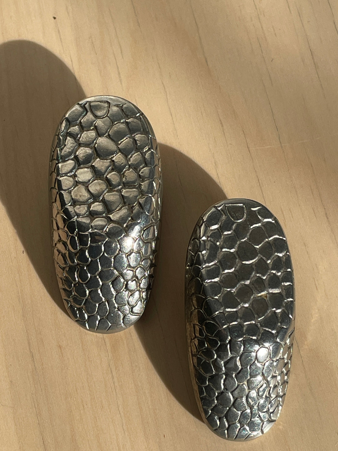 Vintage Reptile Textured Sculptural Statement Pair