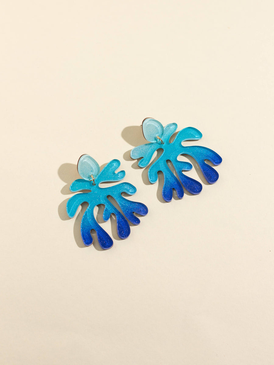 Deep Blue For Matisse No.1-Moon-Seed acrylic earrings