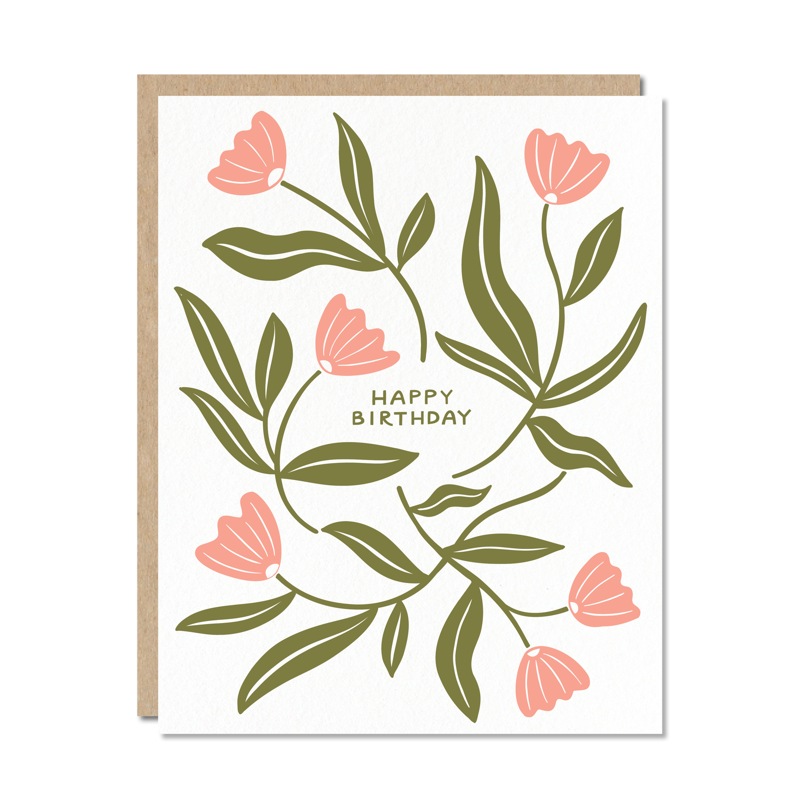 Abstract Flowers Birthday stationery card