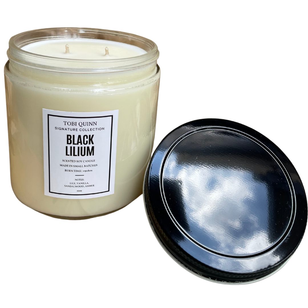 black lilium 16 oz soy candle