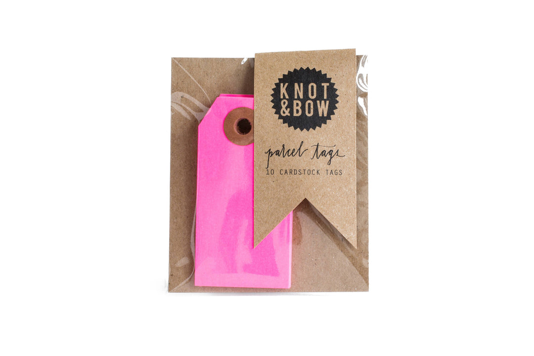 Knot & Bow - Neon Pink Parcel Tags