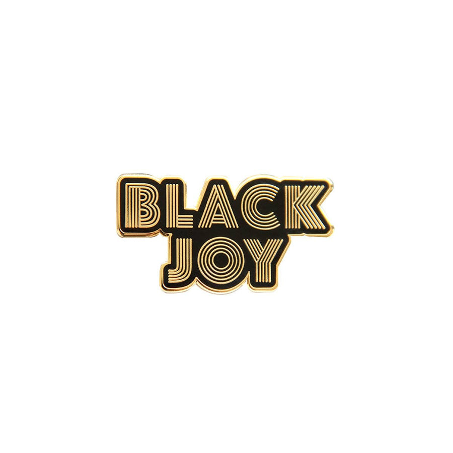 black joy enamel pin