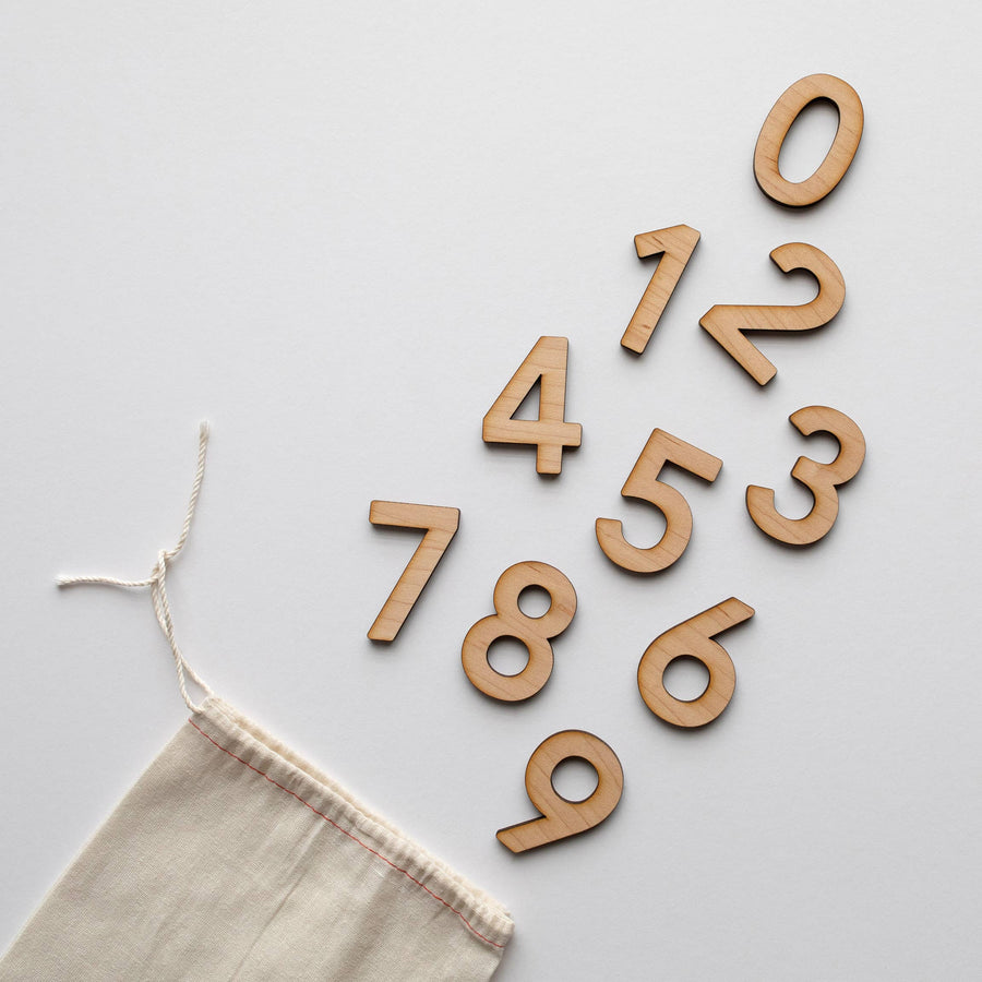 Gladfolk - Wooden Number Set • Numerals & Math Equation Signs, Maple