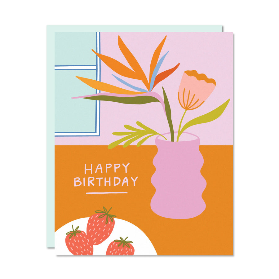 Birds of Paradise Birthday card austin stationery 