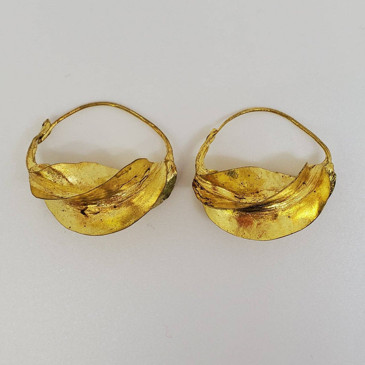 brass gold fulani earrings