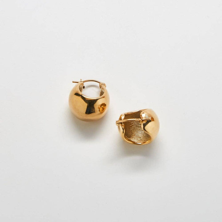 Brandy Gold Medium Mini Hoop Earrings-Admiral Row