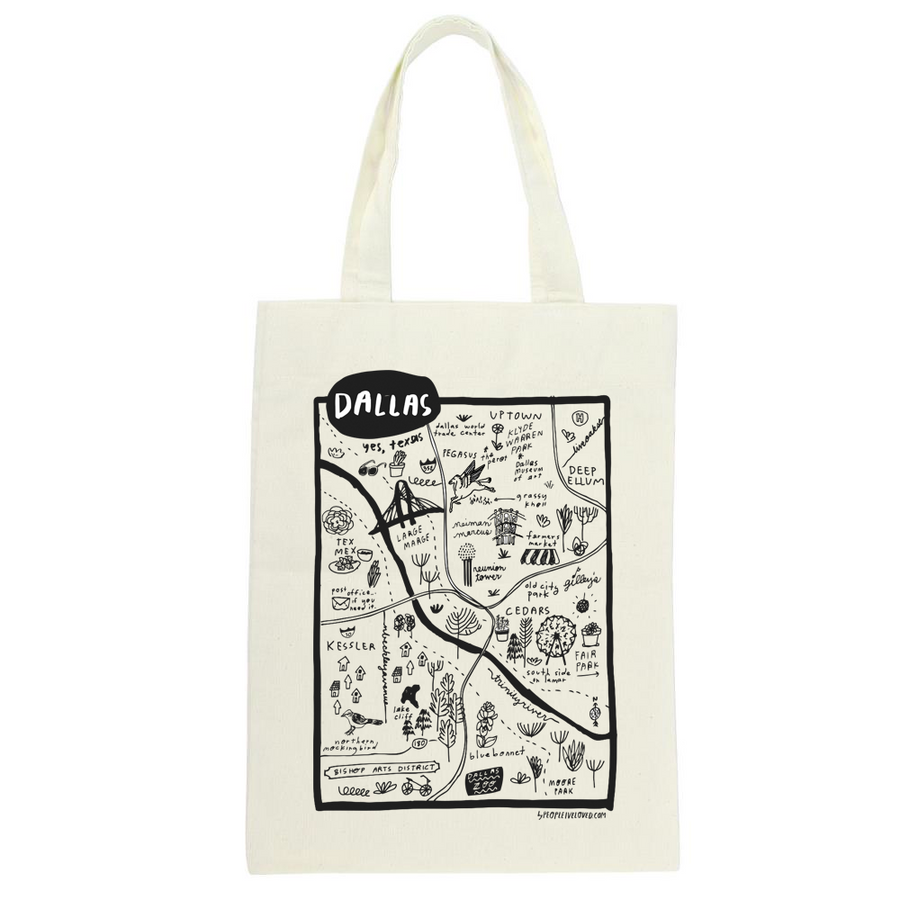 dallas screen print tote bag