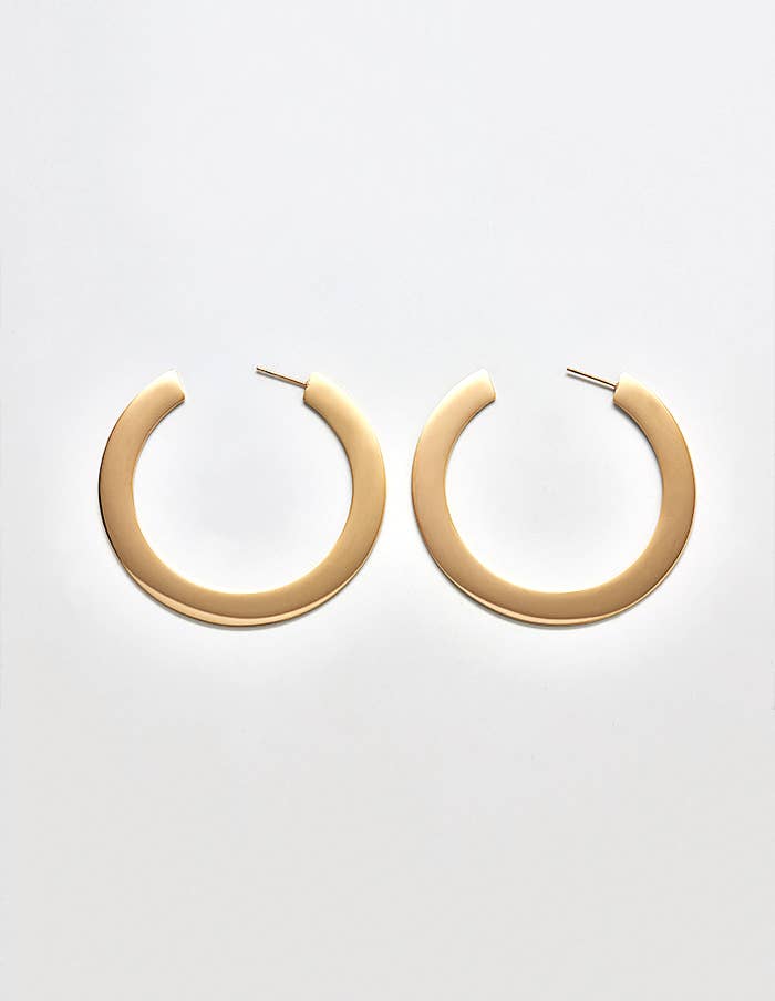  Medium Flat Hoop Earrings 60mm
