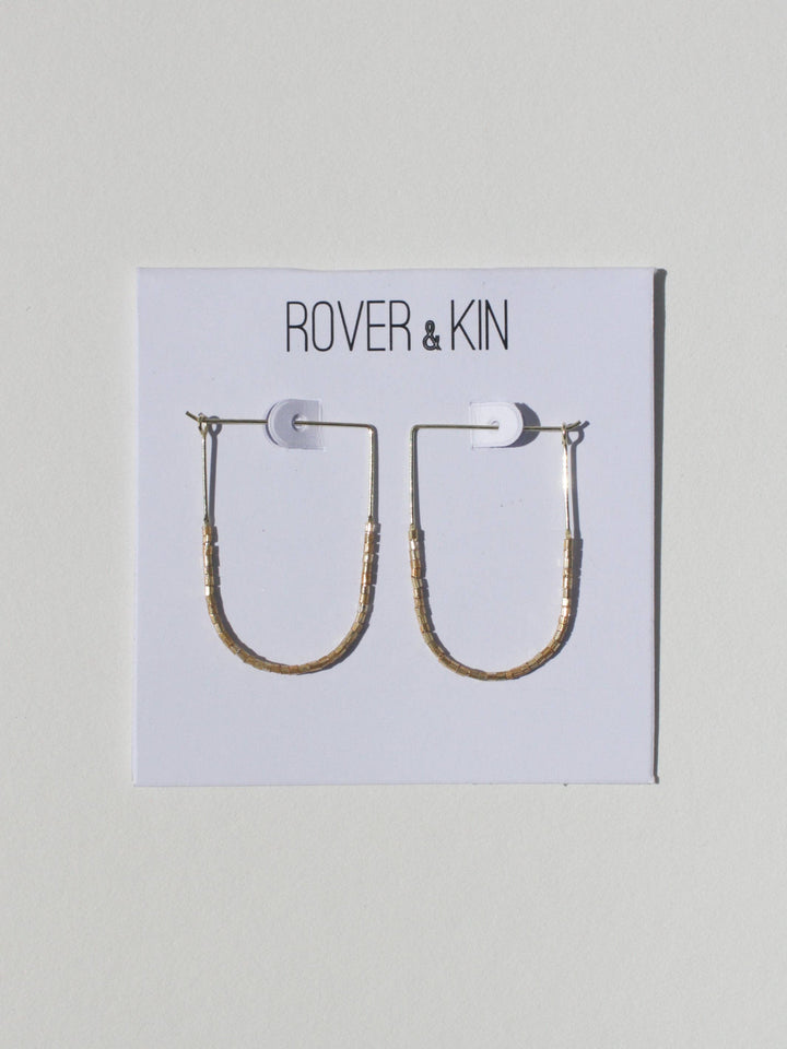 Gold Beaded Drape Earrings-Rover & Kin (multiple)