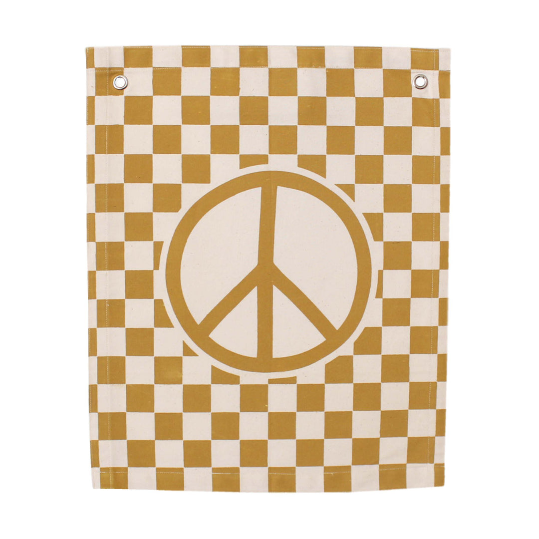 Imani Collective - Checkered Peace Sign Banner – New Origin Shop LLC