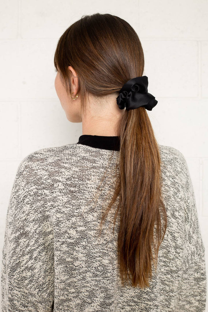 Blake Black Satin Scrunchie