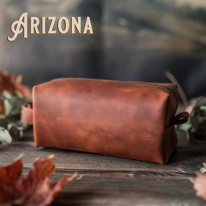 arizona brown toiletry bag