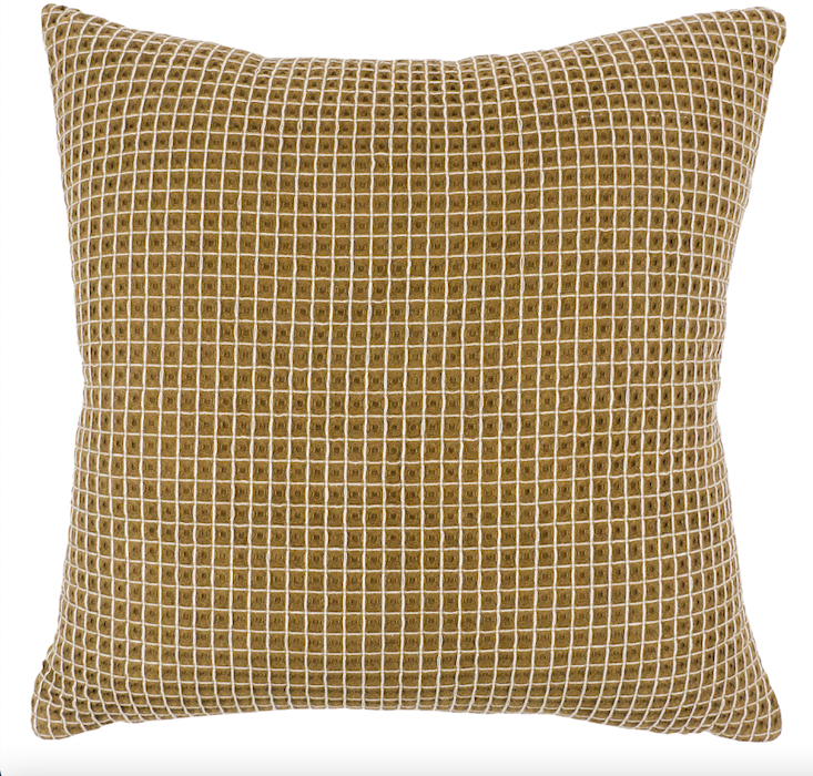 KAF Home Contrast Waffle Throw Pillow -Olive