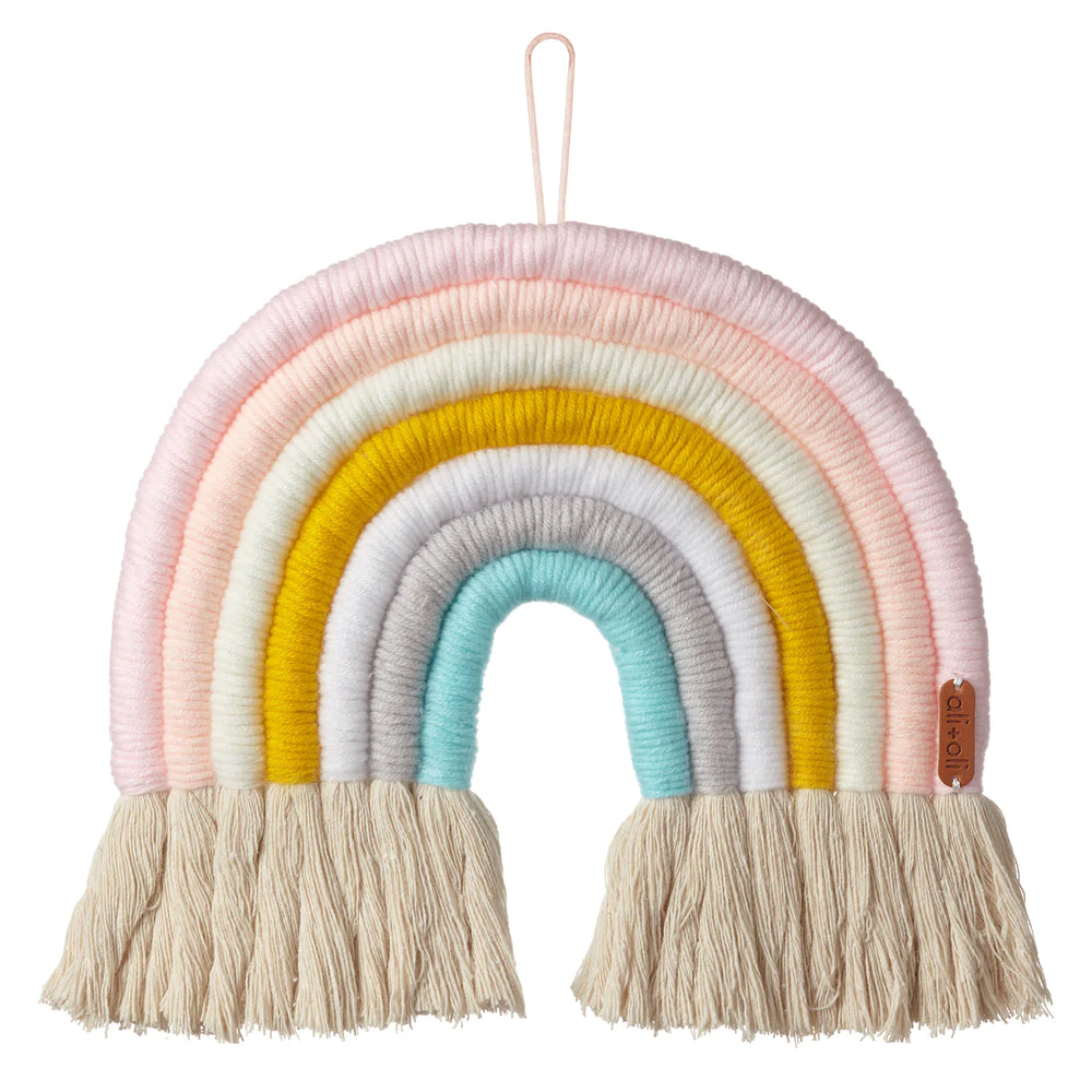 ali and oli macrame wall decor rainbow bright color palette