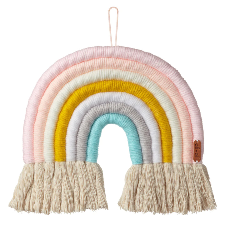 ali and oli macrame wall decor rainbow bright color palette