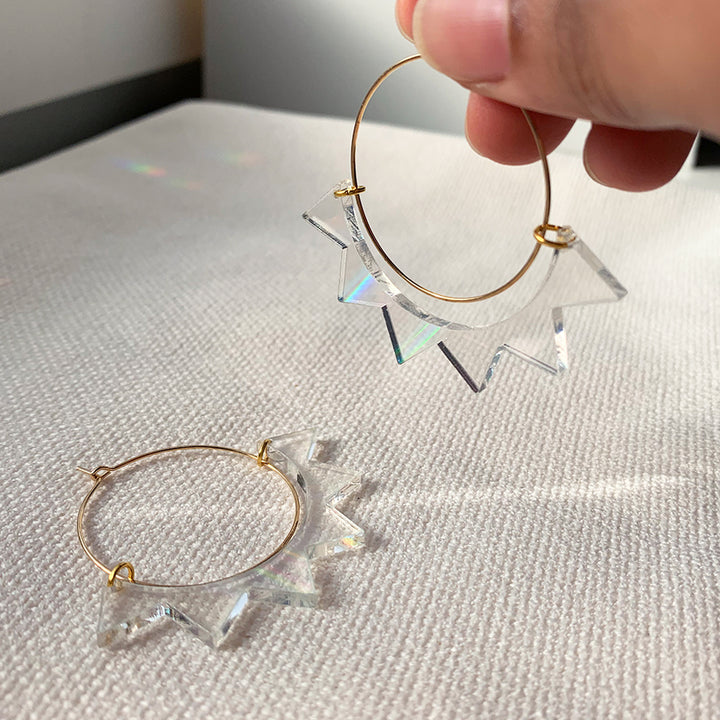 Radiant Hoop Earrings 35 mm