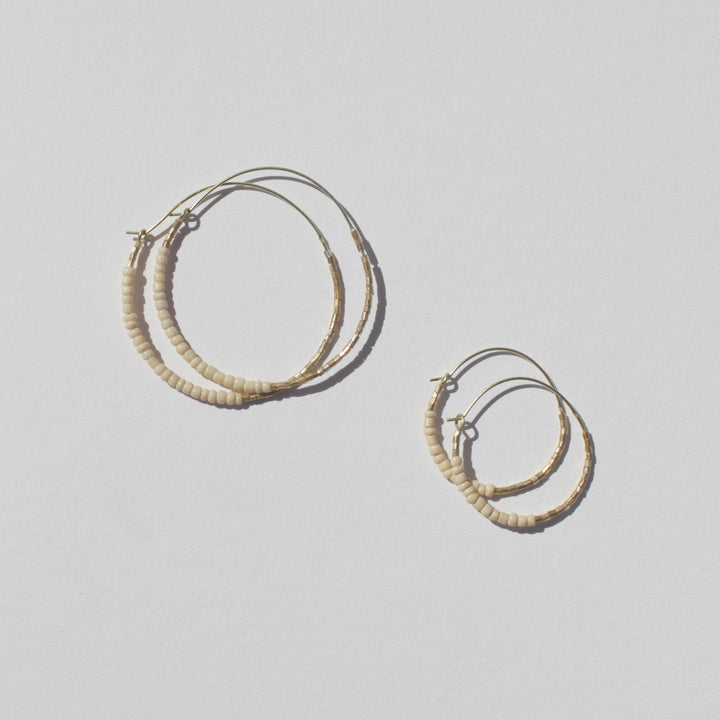 Dreamscape Beaded Round Hoops Oat-Rover & Kin -multiple