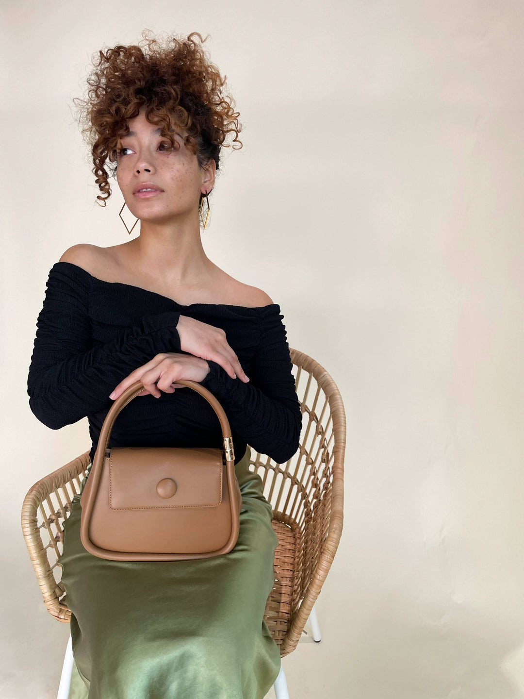 Jasmine Vegan Crossbody Bag in Tan