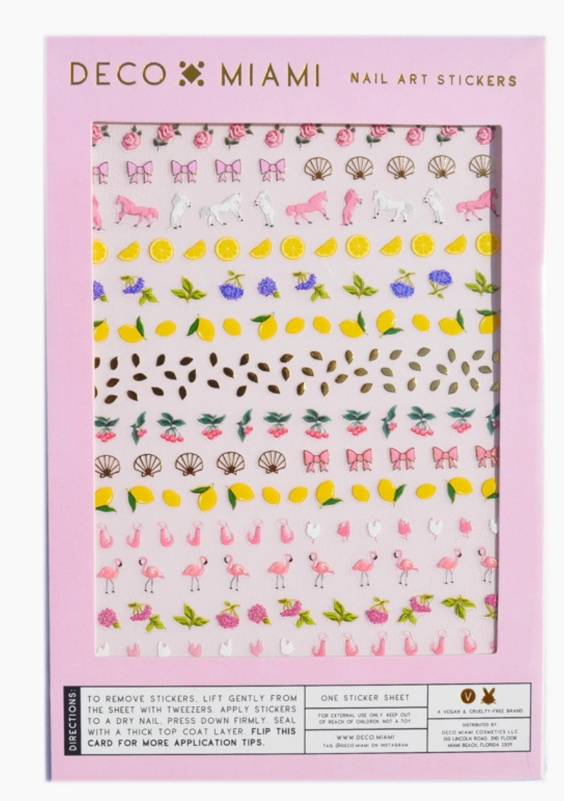Deco Miami Nail Art Stickers in Pink Pony