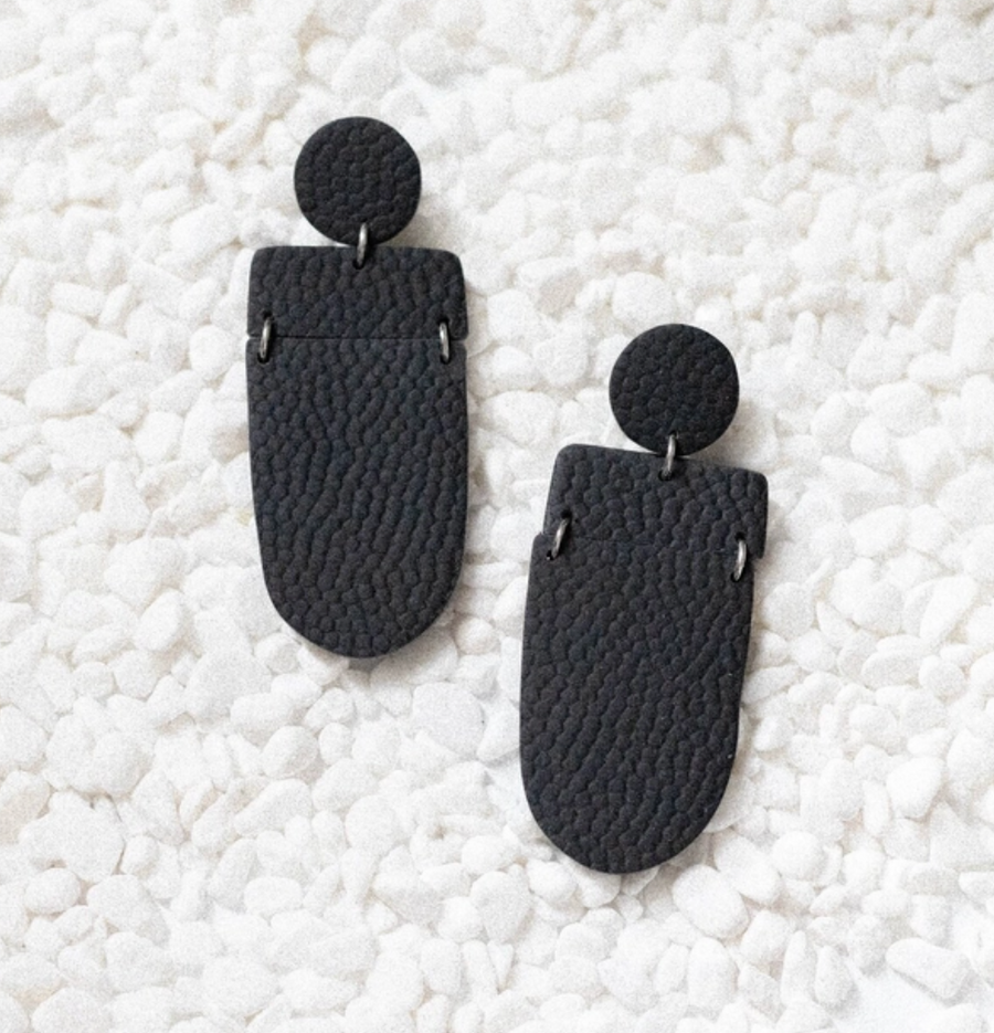 Uh Huh Clay Earrings Black statement earrings made in Philadelphia New Origin Shop 