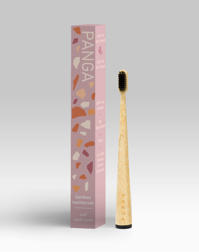 Panga Bamboo Toothbrush for Kids black tip