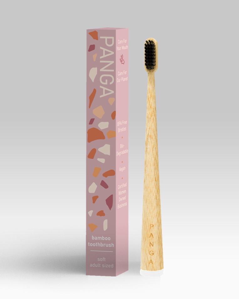 adult bamboo toothbrush white tip