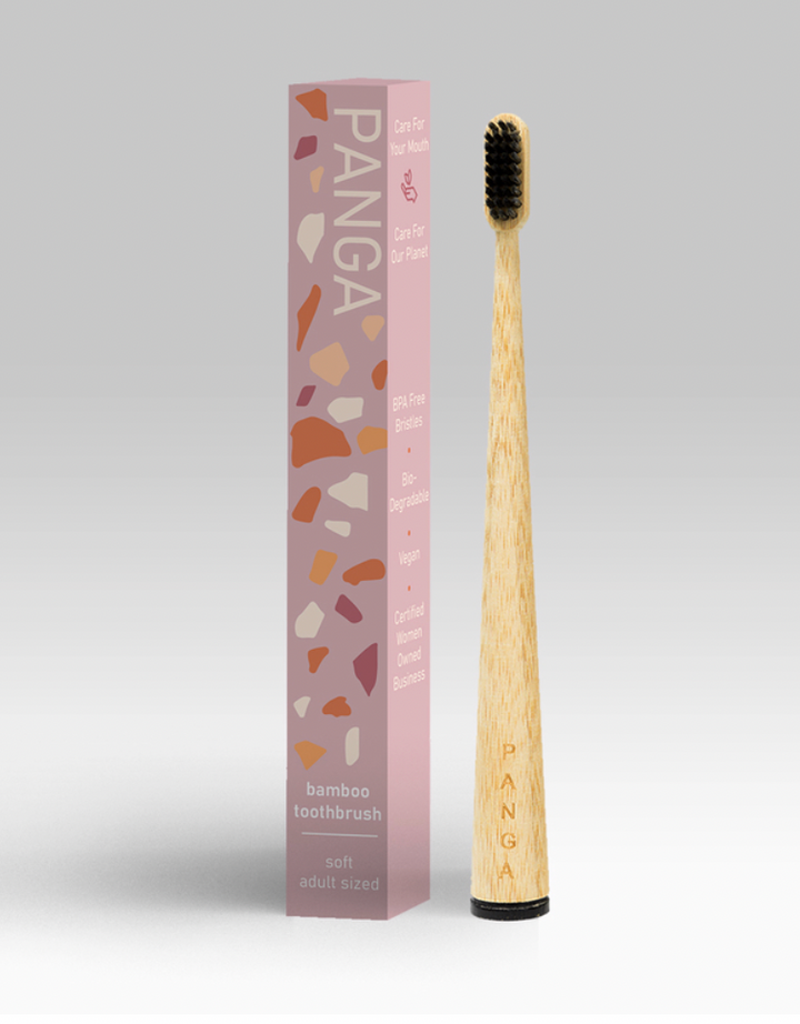 adult bamboo toothbrush black tip