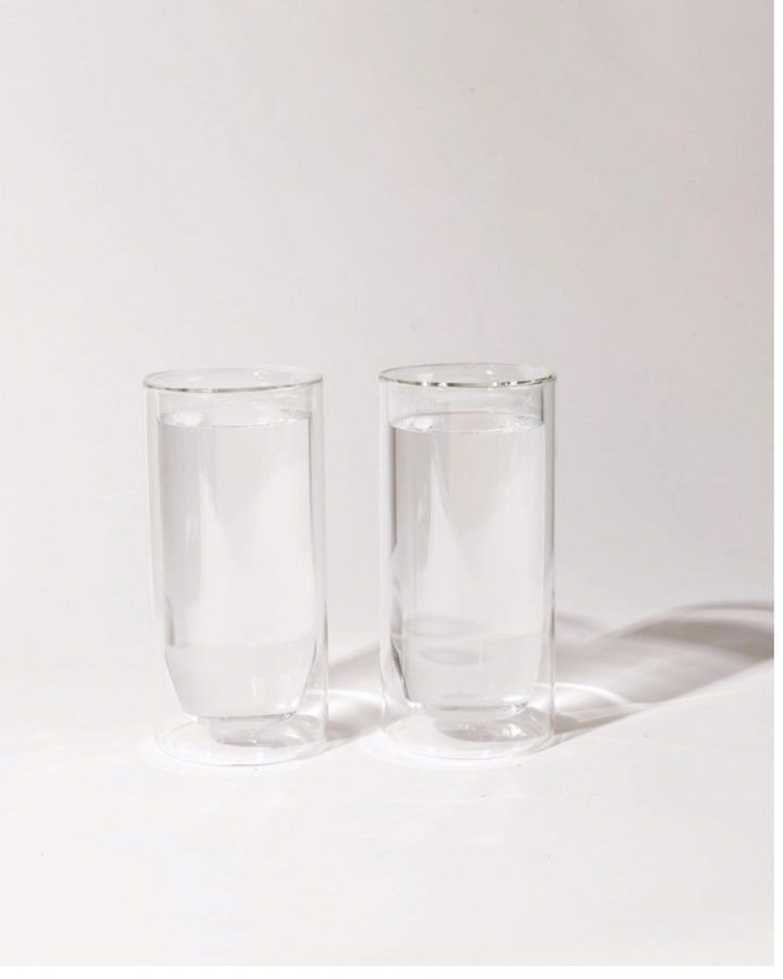 Double-Wall 16 oz Glasses - Set of Two - Clear