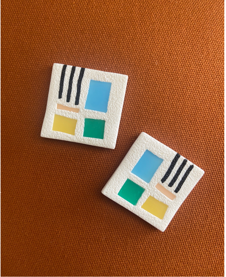Canvas Earrings #36-Such a 4