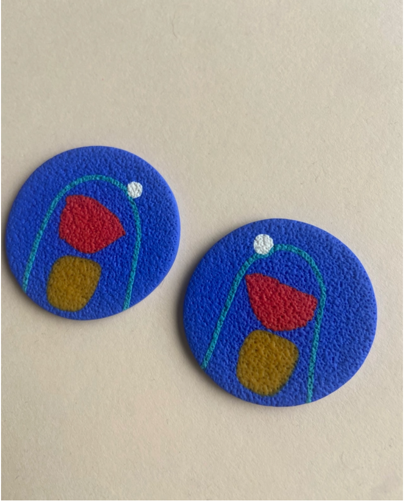 Canvas Earrings #34-Such a 4
