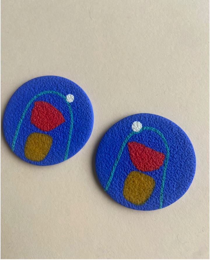 Canvas Earrings #34-Such a 4