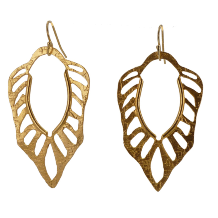 mane of gold handcut etched earrings lingua nigra