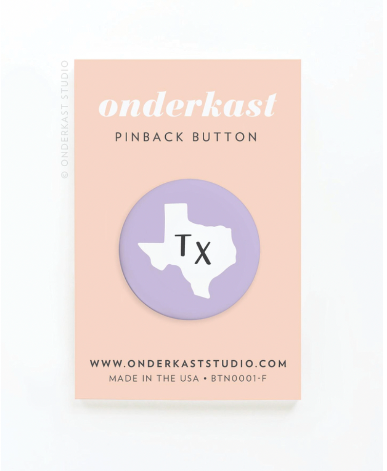 Purple TX Pinback Button