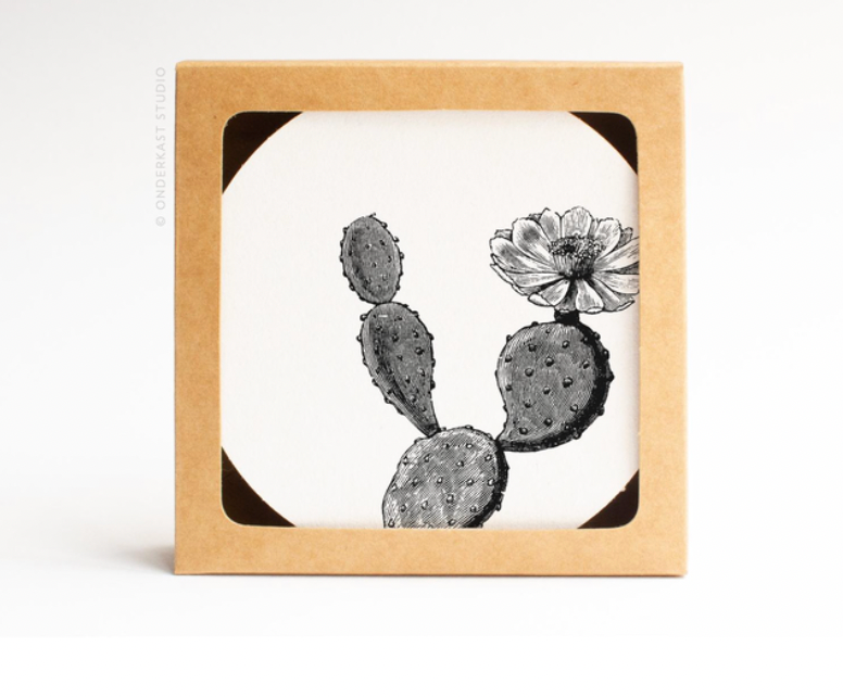 Texas Prickly Pear Coaster Set