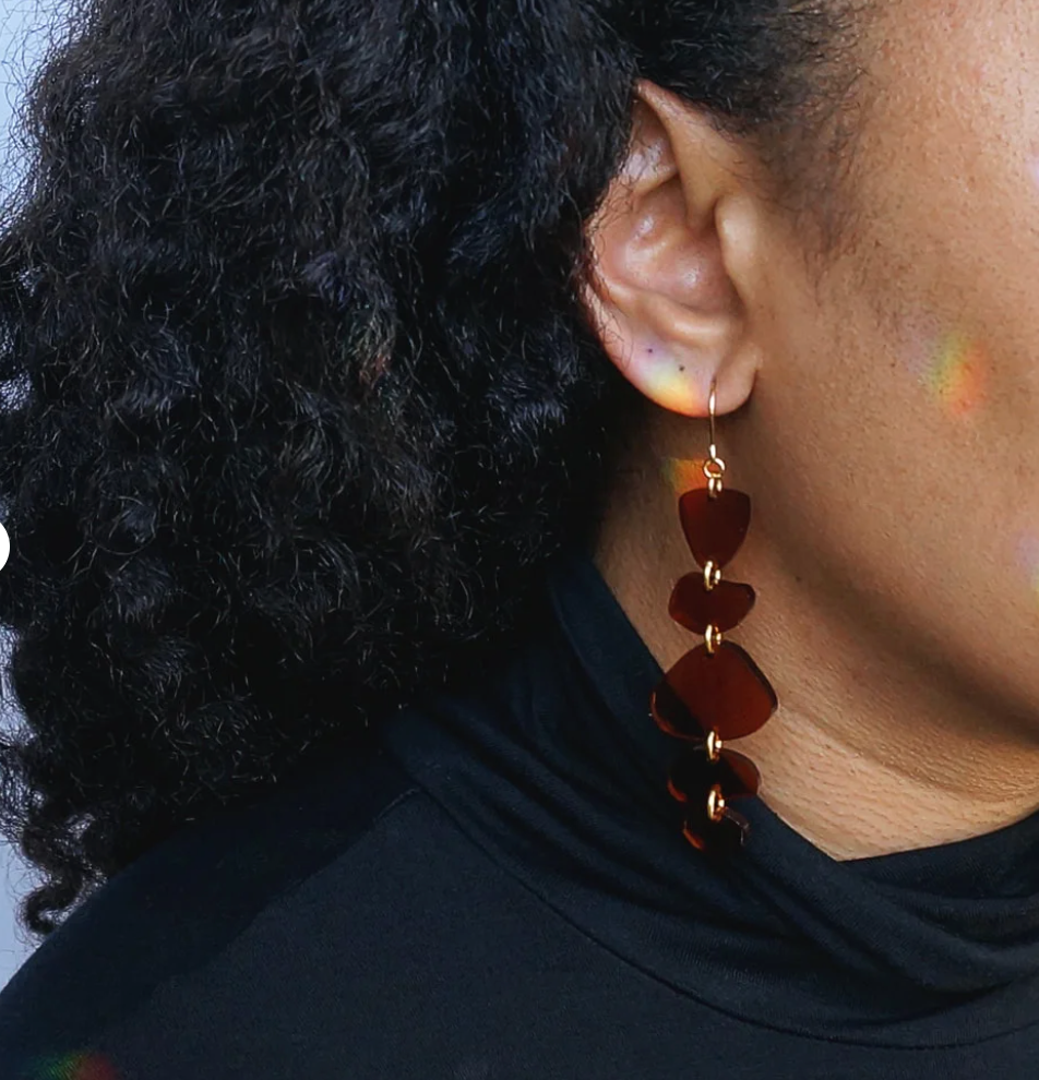 Balance Earrings, Amber