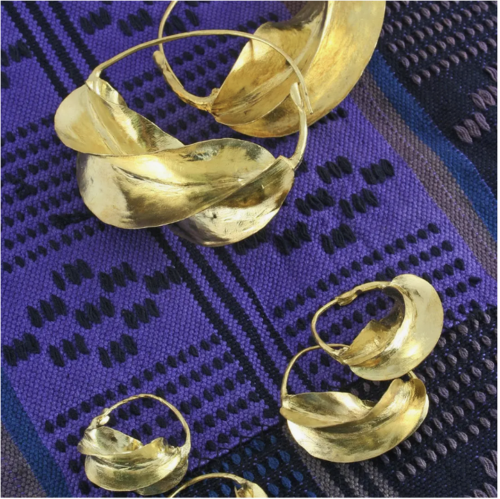 Fulani Hammered Brass Earrings