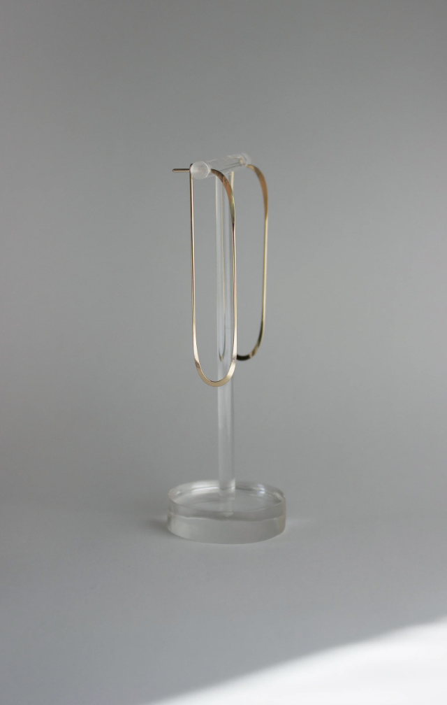 Gold Fill Long Oval Earrings-L.Greenwalt Jewelry
