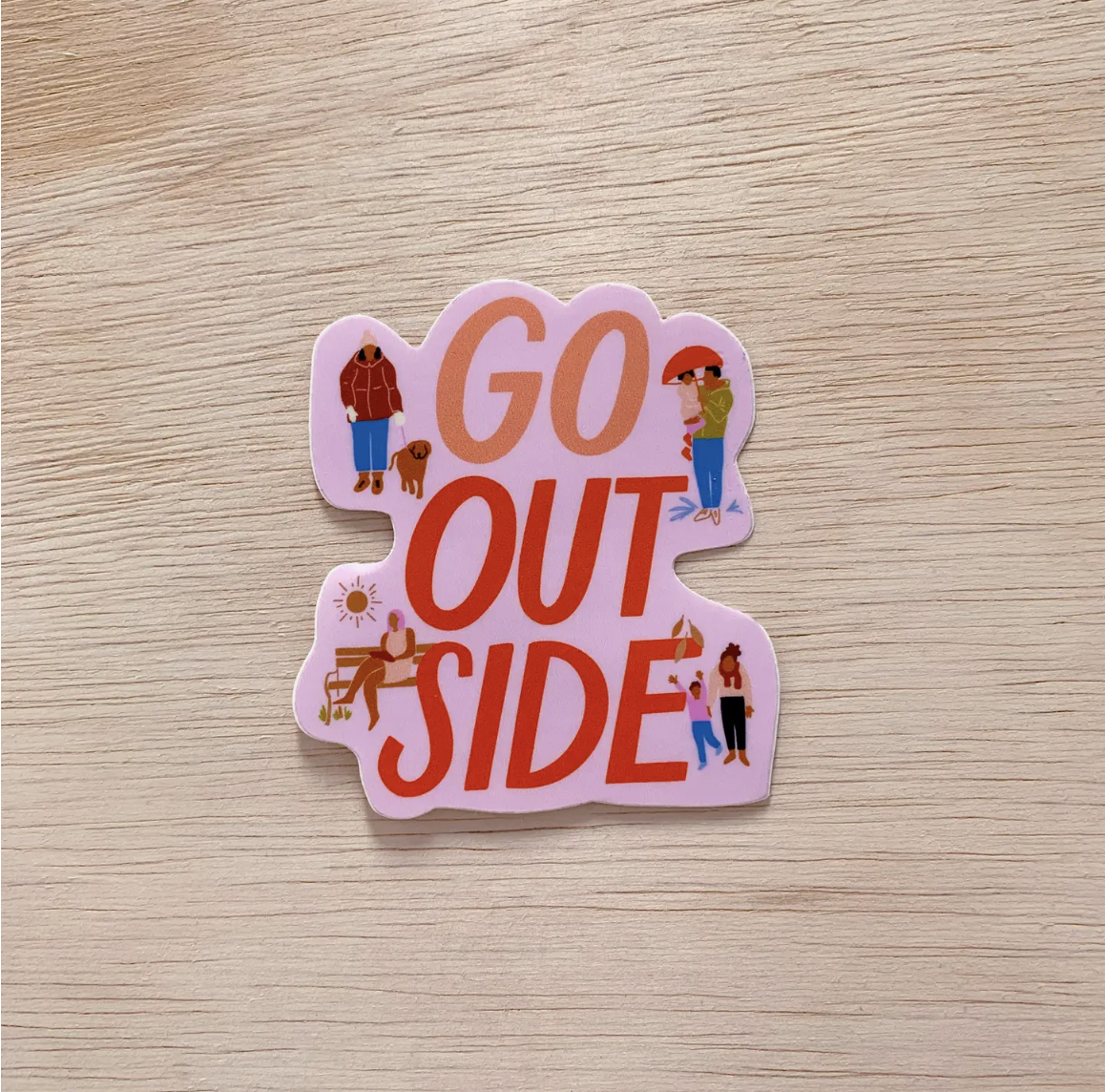 go outside with 4 different groups of people in each corner
