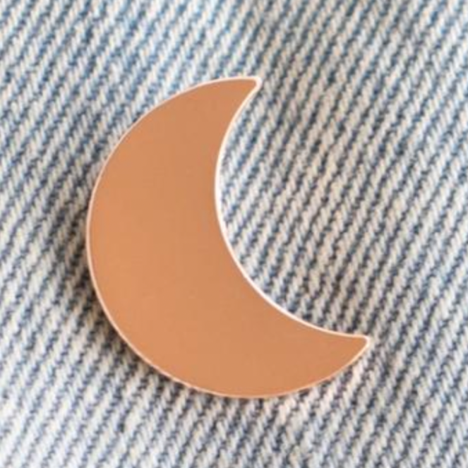 copper moon enamel pin 