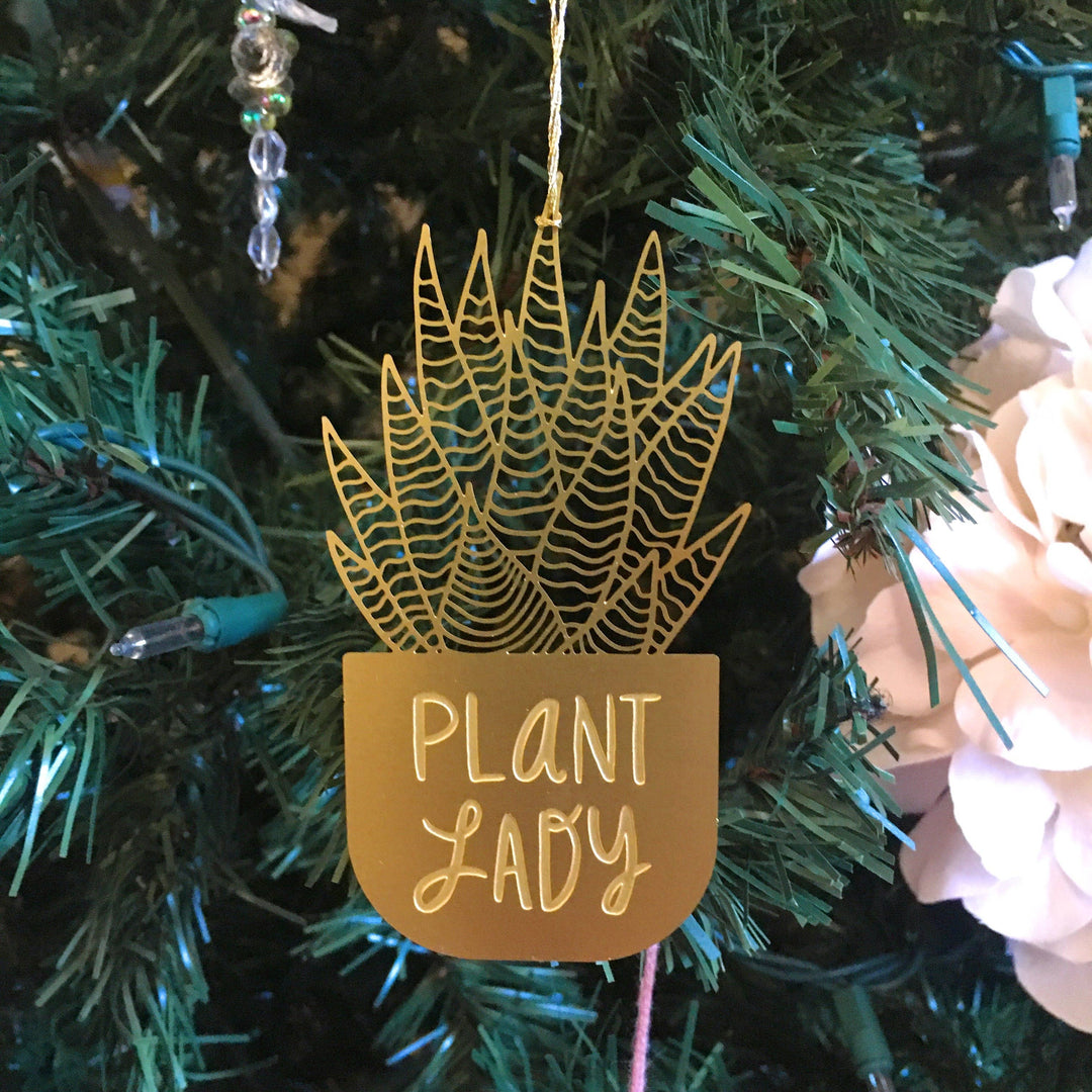 Plant Lady/Daddy Brass Ornament-Pineapple Sundays Design Studio