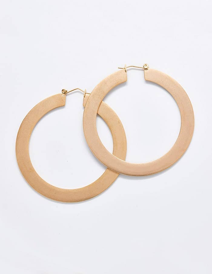 Ginger Gold Matte Large Hoop Earrings-Admiral Row