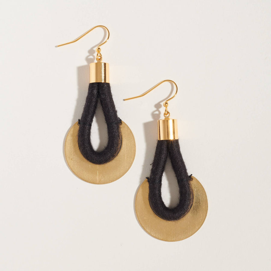 Crescent Earrings: Noir Cotton
