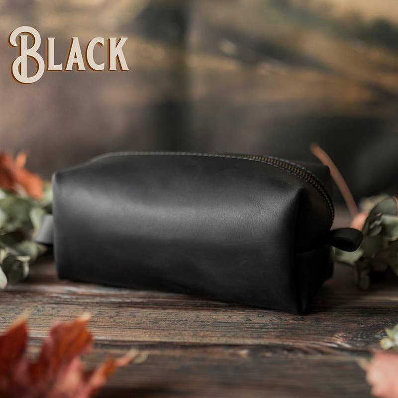 black toiletry bag