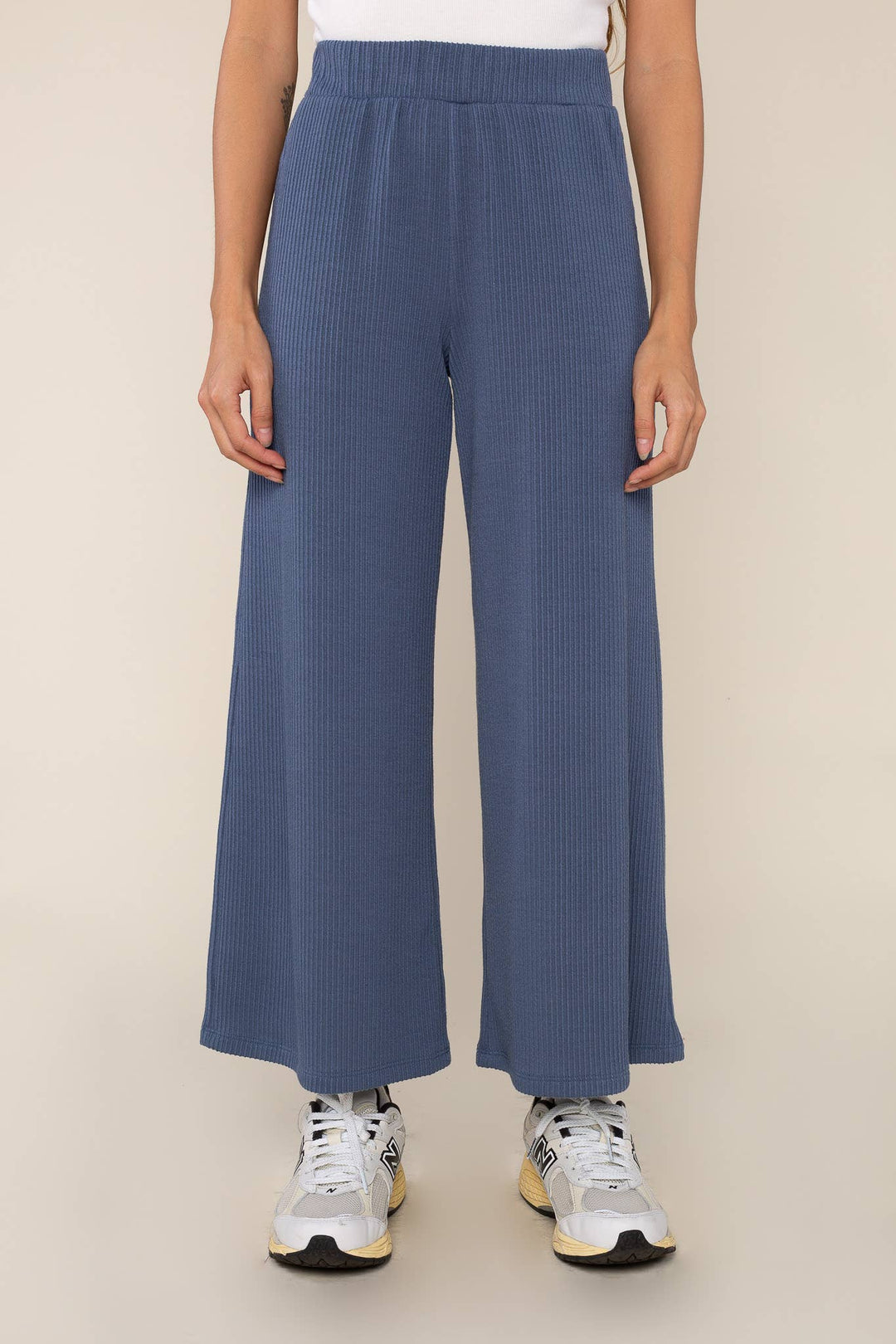 Blue Casual Culotte Pants Online Shopping