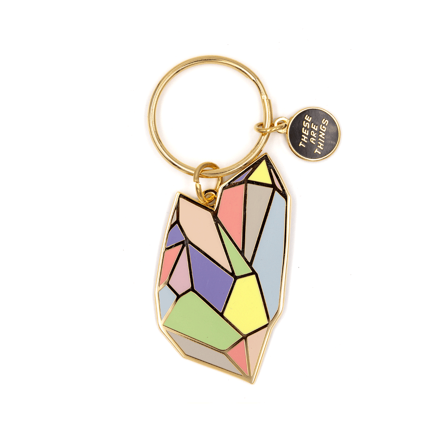 These Are Things - Soft Rainbow Crystal Enamel Keychain