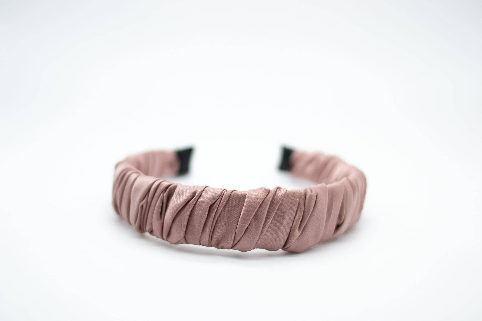 Handmade satin ruched headband hair accessory pink austin fashion 